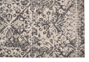 HomeRoots 10' Gray Ivory and Silver Abstract Area Rug – Stain Resistant, Soft Low Pile for Modern Interiors 10' X 14' 512096