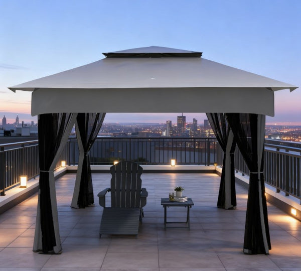 English Elm Easy Pop up Gazebo Outdoor Screen House with Vented Roof Mesh Walls and Carry Bag T3971P426149