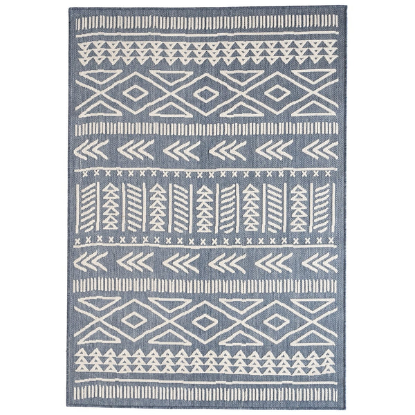 Capel Rugs Retreat-lodge Indoor-outdoor Collection: Easy-care Olefin Yarns For Your Haven Or Lodge Space Denim, Ivory 100% Olefin 5121rs05030706400