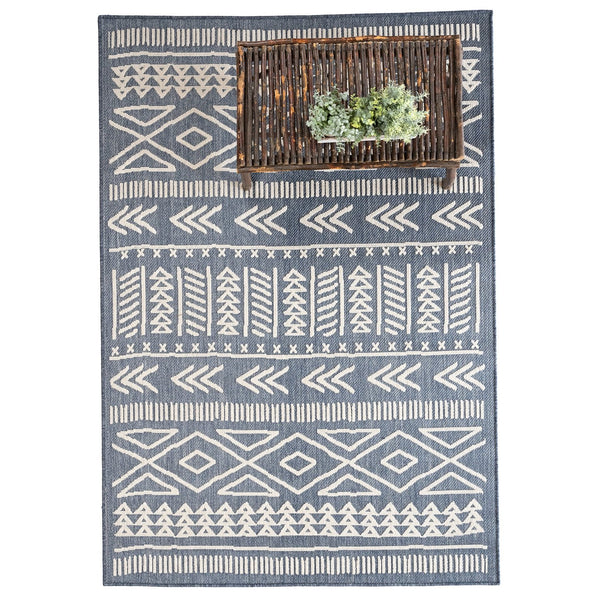 Capel Rugs Retreat-lodge Indoor-outdoor Collection: Easy-care Olefin Yarns For Your Haven Or Lodge Space Denim, Ivory 100% Olefin 5121rs05030706400