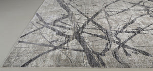 HomeRoots 4' Taupe Gray and Ivory Abstract Area Rug - Durable, Stain-Resistant Design for Modern Spaces 5' X 8' 512100