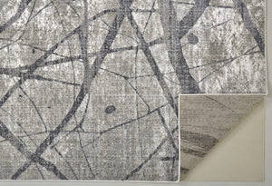 HomeRoots 4' Taupe Gray and Ivory Abstract Area Rug - Durable, Stain-Resistant Design for Modern Spaces 7' X 10' 512101