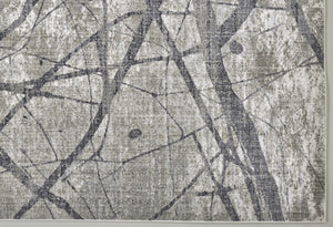 HomeRoots 4' Taupe Gray and Ivory Abstract Area Rug - Durable, Stain-Resistant Design for Modern Spaces 7' X 10' 512101