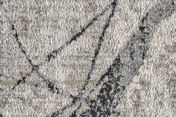 HomeRoots 4' Taupe Gray and Ivory Abstract Area Rug - Durable, Stain-Resistant Design for Modern Spaces 9' Round 512105