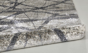 HomeRoots 4' Taupe Gray and Ivory Abstract Area Rug - Durable, Stain-Resistant Design for Modern Spaces 9' Round 512105