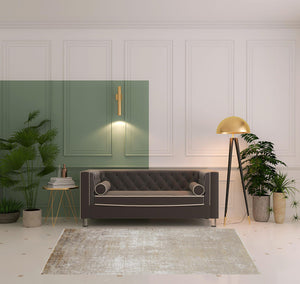 Homeroots 5' X 8' Taupe Ivory And Gold Abstract Area Rug With Fringe Taupe,Ivory,Gold Viscose 512107