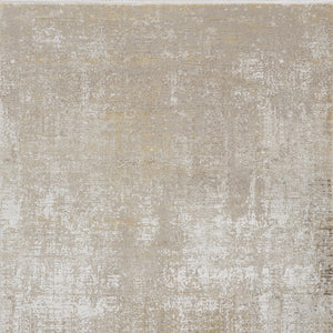Homeroots 12' X 18' Taupe Ivory And Gold Abstract Power Loom Distressed Area Rug Taupe,Ivory,Gold Viscose 512112