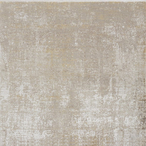 HomeRoots 3' Gold and Ivory Abstract Area Rug - Distressed Design with Decorative Fringe for Stylish Interiors 13' X 20' 512113