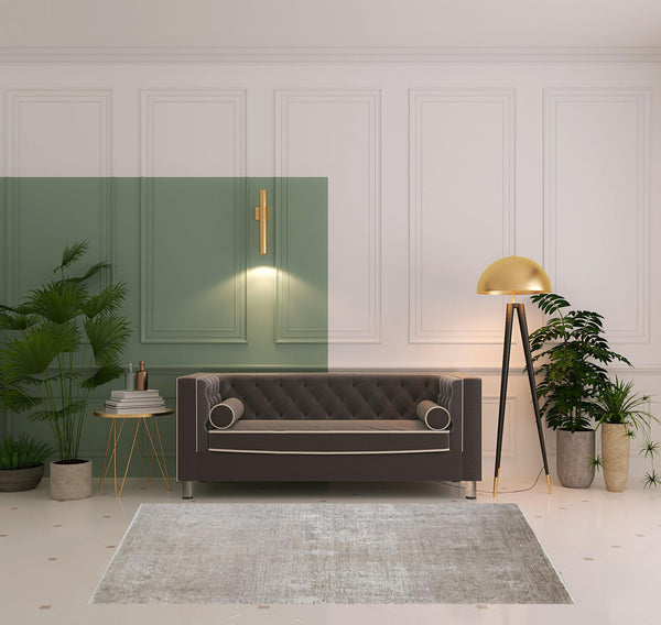 Homeroots 5' X 8' Tan Ivory And Gray Abstract Power Loom Distressed Area Rug With Fringe Tan,Ivory,Gray Viscose 512117