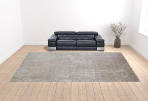 Homeroots 12' X 18' Tan Ivory And Gray Abstract Power Loom Distressed Area Rug Tan,Ivory,Gray Viscose 512122