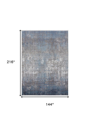 HomeRoots 3' Gold and Ivory Abstract Area Rug - Distressed Design with Decorative Fringe for Stylish Interiors 12' X 18' 512132