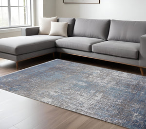 HomeRoots 3' Gold and Ivory Abstract Area Rug - Distressed Design with Decorative Fringe for Stylish Interiors 13' X 20' 512133