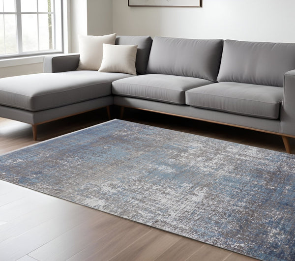 HomeRoots 3' Gold and Ivory Abstract Area Rug - Distressed Design with Decorative Fringe for Stylish Interiors 13' X 20' 512133