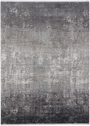 HomeRoots 3' Gold and Ivory Abstract Area Rug - Distressed Design with Decorative Fringe for Stylish Interiors 7' X 10' 512138