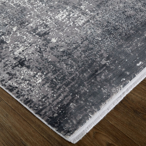 HomeRoots 3' Gold and Ivory Abstract Area Rug - Distressed Design with Decorative Fringe for Stylish Interiors 7' X 10' 512138