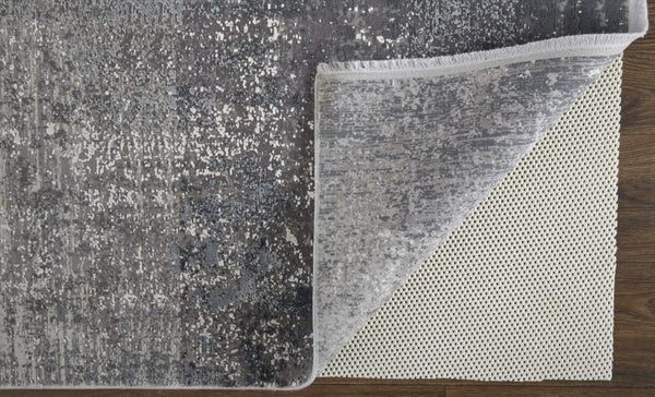 HomeRoots 3' Gold and Ivory Abstract Area Rug - Distressed Design with Decorative Fringe for Stylish Interiors 7' X 10' 512138