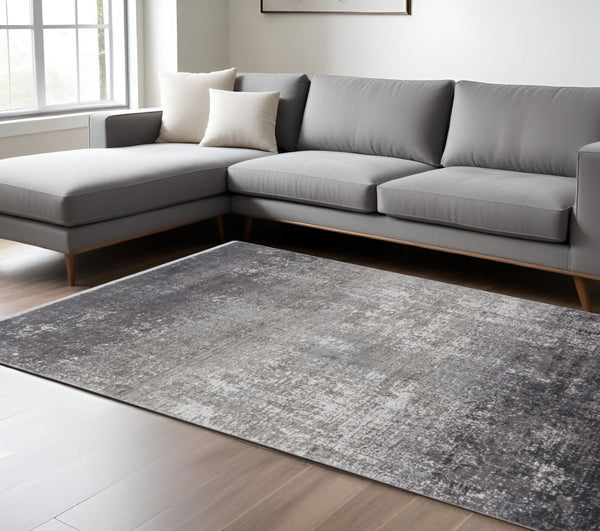 HomeRoots 3' Gold and Ivory Abstract Area Rug - Distressed Design with Decorative Fringe for Stylish Interiors 13' X 20' 512143