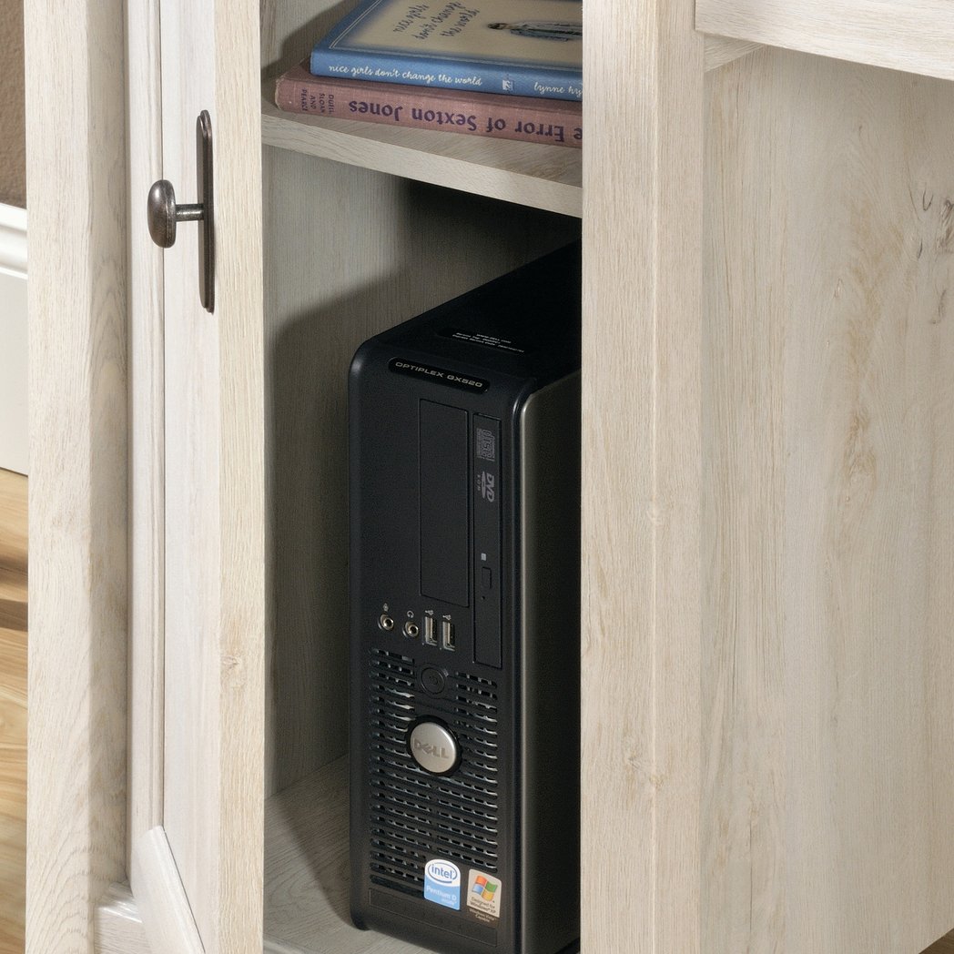 Computer Desk In Gray Finish – Spacious Work Surface, Ample Storage