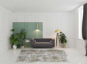 HomeRoots 3' Gray and Ivory Abstract Area Rug with Fringed Edges - Modern Distressed Design for Any Room 8' X 11' 512149