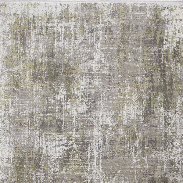 HomeRoots 3' Gray and Ivory Abstract Area Rug with Fringed Edges - Modern Distressed Design for Any Room 10' X 13' 512150