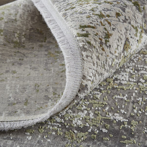 HomeRoots 3' Gray and Ivory Abstract Area Rug with Fringed Edges - Modern Distressed Design for Any Room 10' X 13' 512150