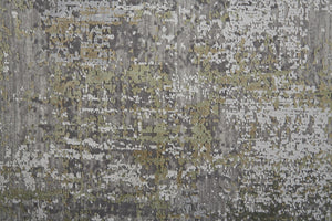 HomeRoots 3' Gray and Ivory Abstract Area Rug with Fringed Edges - Modern Distressed Design for Any Room 12' X 15' 512154