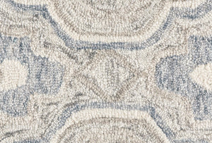 Homeroots 8' X 10' Taupe Blue And Gray Wool Floral Tufted Handmade Stain Resistant Area Rug Taupe,Blue,Gray Wool 512169