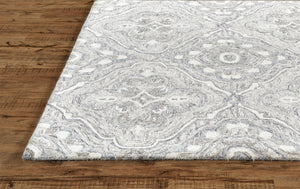 Homeroots 8' X 10' Taupe Blue And Gray Wool Floral Tufted Handmade Stain Resistant Area Rug Taupe,Blue,Gray Wool 512169