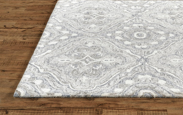 Homeroots 8' X 10' Taupe Blue And Gray Wool Floral Tufted Handmade Stain Resistant Area Rug Taupe,Blue,Gray Wool 512169