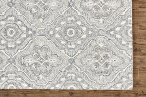 Homeroots 8' X 10' Taupe Blue And Gray Wool Floral Tufted Handmade Stain Resistant Area Rug Taupe,Blue,Gray Wool 512169