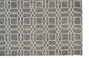 Homeroots 5' X 8' Black Gray And Ivory Wool Geometric Tufted Handmade Stain Resistant Area Rug Black,Gray,Ivory Wool 512172