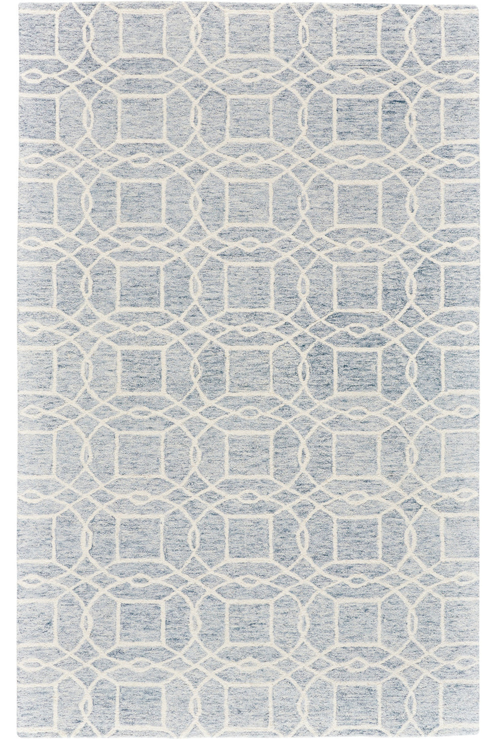 Homeroots 5' X 8' Gray And Ivory Wool Geometric Tufted Handmade Stain Resistant Area Rug Gray,Ivory Wool 512176