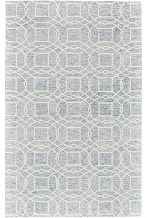 Homeroots 5' X 8' Gray And Ivory Wool Geometric Tufted Handmade Stain Resistant Area Rug Gray,Ivory Wool 512176