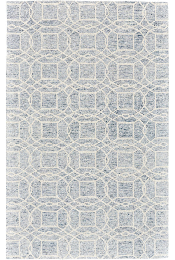 Homeroots 5' X 8' Gray And Ivory Wool Geometric Tufted Handmade Stain Resistant Area Rug Gray,Ivory Wool 512176