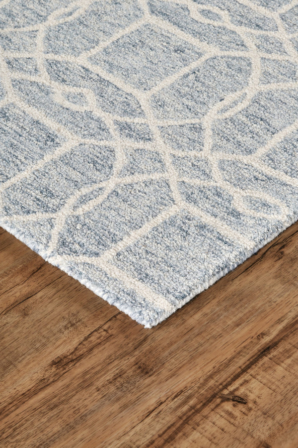 Homeroots 5' X 8' Gray And Ivory Wool Geometric Tufted Handmade Stain Resistant Area Rug Gray,Ivory Wool 512176