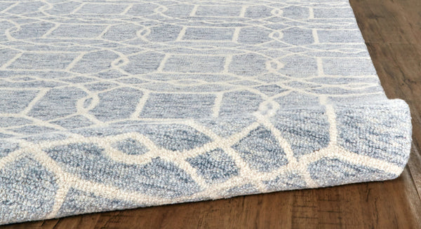 Homeroots 5' X 8' Gray And Ivory Wool Geometric Tufted Handmade Stain Resistant Area Rug Gray,Ivory Wool 512176