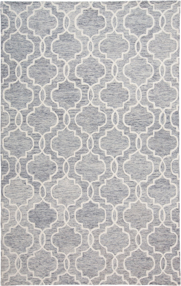 HomeRoots 5' Hand-Tufted Wool Area Rug in Ivory and Gray - Modern Geometric Design for Stylish Interiors 5' X 8' 512184