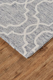 Homeroots 5' X 8' Blue Gray And Ivory Wool Geometric Tufted Handmade Stain Resistant Area Rug Blue,Gray,Ivory Wool 512184