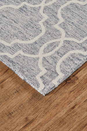 HomeRoots 5' Hand-Tufted Wool Area Rug in Ivory and Gray - Modern Geometric Design for Stylish Interiors 8' X 10' 512185