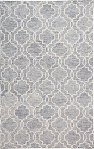 HomeRoots 5' Hand-Tufted Wool Area Rug in Ivory and Gray - Modern Geometric Design for Stylish Interiors 9' X 12' 512186