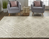 Homeroots 5' X 8' Gray And Ivory Wool Geometric Tufted Handmade Stain Resistant Area Rug Gray,Ivory Wool 512188