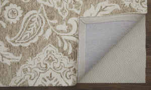 HomeRoots 5' Handmade Wool Paisley Area Rug - Elegant Blue and Ivory Design, Stain Resistant for Busy Homes 8' X 10' 512197