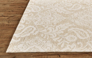HomeRoots 5' Handmade Wool Paisley Area Rug - Elegant Blue and Ivory Design, Stain Resistant for Busy Homes 9' X 12' 512198