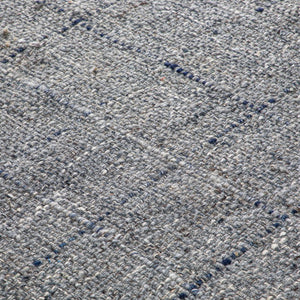 English Elm Tenney Handwoven 8x10 Wool Area Rug in Grey & Blue with Hand-Knotted Fringe, Durable, Plush B136P188399