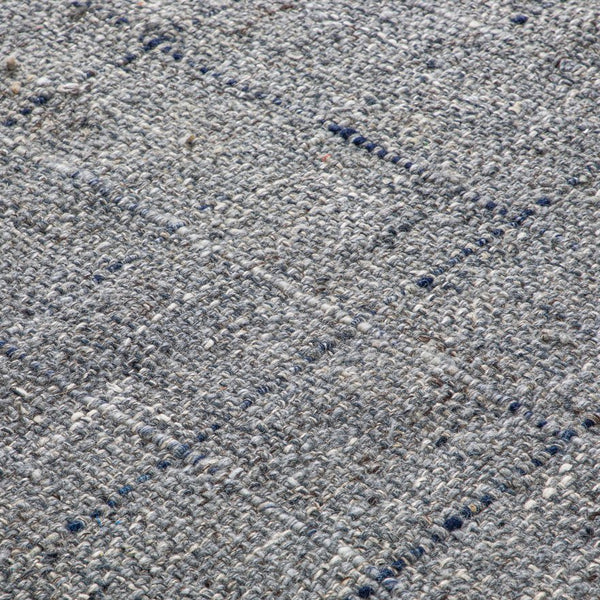 English Elm Tenney Handwoven 8x10 Wool Area Rug in Grey & Blue with Hand-Knotted Fringe, Durable, Plush B136P188399