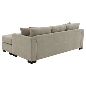 English Elm Pacheco Upholstered Sleeper Sectional with Chaise and Pullout Bed, Patterned Pillows & Sturdy Frame Camel B062P375539