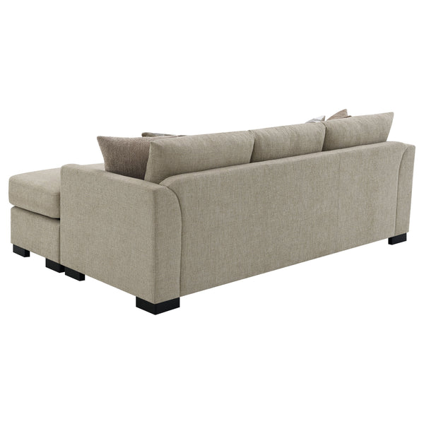 English Elm Pacheco Upholstered Sleeper Sectional with Chaise and Pullout Bed, Patterned Pillows & Sturdy Frame Camel B062P375539