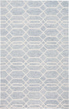 Homeroots 5' X 8' Blue And Ivory Wool Geometric Tufted Handmade Stain Resistant Area Rug Blue,Ivory Wool 512200