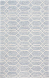 Homeroots 5' X 8' Blue And Ivory Wool Geometric Tufted Handmade Stain Resistant Area Rug Blue,Ivory Wool 512200