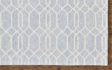 Homeroots 5' X 8' Blue And Ivory Wool Geometric Tufted Handmade Stain Resistant Area Rug Blue,Ivory Wool 512200